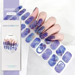 16/20/22Tips Semi-Cured Gel Nail Patch Adhesive Sliders Long Lasting Full Gel Nail Stickers DIY Manicure Harden In UV Lamp Need