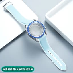 42mm Stainless Steel Moon Watch Case+Rubber Strap Mod Kit for Omega & Swatch MoonSwatch Metal Case Waterproof Bracelets parts