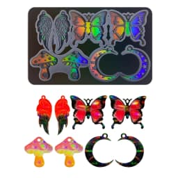 R3MC Resin Silicone Mold Light Shadow Butterflies Keychain Pendant Earrings Mould