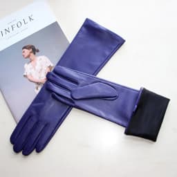 Touchscreen New Women's Long Gloves Thin Silk Lined Leather Gloves