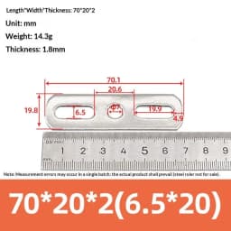 1Pc 304 Stainless Steel Thickened Double Hole Straight Flat Gasket - Bolt Fastening Blocking Plate Hardware Accessory