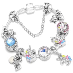 2024 Trendy Silver Cokor Love Key Charm Bracelet With Murano Glass Beads Bracelets For Women Wife Jewelry Pulseras Dropshipping