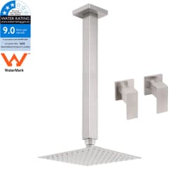 **Sydney Stock** KYLINS Brushed Gold Gun Metal Chrome Black 8-16'' Rain Shower Head Set Ceiling Arm Mixer Taps WELS WATERMARK