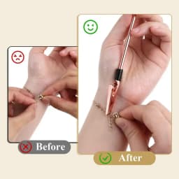 3 Colors Metal Bracelet Helper Tool Hook Pretty Bracelet Helper Easy Jewelry Wearing Tool Aid Assistance for Bracelet Necklace