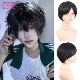 Short Synthetic Wig Unisex Multi-Color Short Curly Wig Adds Hair Volume Changes Hairstyle Suitable for Daily Wear and Holidays