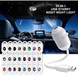 TINSOL USB Starry Sky Projector, Car Ambient Light, Adjustable Galaxy Night Light, Suitable for Cars, Home, Bedroom Night Light