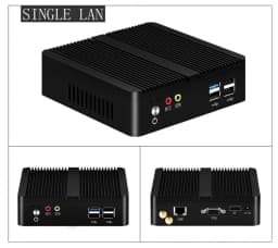 Mini Industrial Fanless Mini PC Intel Celeron J6412 J1900 N2840 Dual Gigabit LAN HDMI VGA 4x USB IoT Windows10/7 Linux Debian