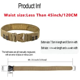 Fast Release Belt for Men Nylon Webbing Waistband With Velcro For Outdoor Sports Waist Straps Perfect for Outdoor Adventures
