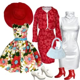 1/6 Doll Clothes Parts Red Classic 9 Style Clothes+Dress+Trousers+Shoes+Bag Set For Babi Xianxian Supermodel Doll Dress Up