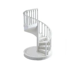 ✔1/12 Scale Miniature Spiral Staircase Model,Dollhouse Scene Deco,Prop for Photography,Dollhouse Furniture Accessory