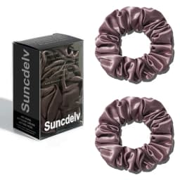 2PCS 100% Natural Silk Solid Color Hair Ties High Quality Hair Scrunchies Women Big Hairbands Hair Accessories 22Momme