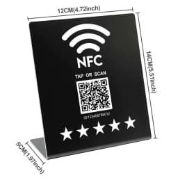 NFC Stand 215 Programmable QR Code TAP Google Review Acrylic Stickers Card NFC Station Table 13.56Mhz Waterproof NFC Review Card