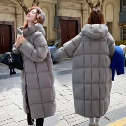 Ultra-Thick Women's Puffer Jacket Autumn Winter New Style Loose Fit Turtle Back Design Long Hooded Coat Korean Style Cotton down
