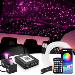 14W Split Starlight Headliner Kit, Fiber Optic RGBW Star Lights for Car Roof Ceiling with 1/2/4 Light Heads, APP/Remote Control, Static 10 Colors