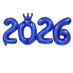2026 Crown Number Foil Balloons, Happy New Year Eve Party Decorations, Photo Booth Props & Christmas Home Decor Supplies