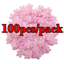 (100 Pcs/pack) 25mm Mixed Color Pearl Petals Costume Decoration Handmade Diy Crafts Girl Headdress Dress Up Artificial Flower