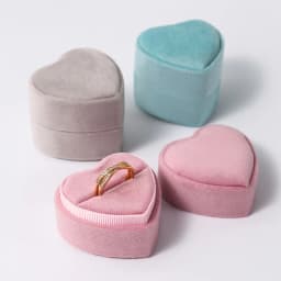Velvet Heart Ring Box Proposal Engagement Romantic Luxury Jewelry Gift Box Wholesale Custom Logo Bulk Supplier Factory Direct