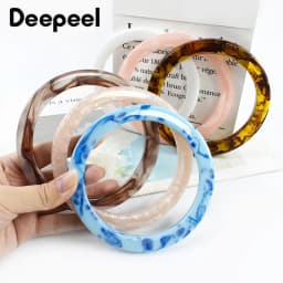 1/2/4Pcs Resin Round Bags Handle Plastic Amber O Rings for Purse Handbag Handles DIY Handmade Craft Woven Bag Accessories