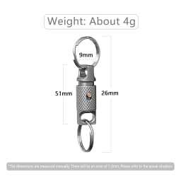 Titanium Alloy Knurling Keychain Quick Dismantling 360 Degree Rotation Portable Firmness Corrosion Resistance Outdoor EDC Tool