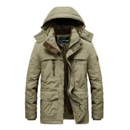 Men's Casual Winter Thick Warm Parkas Windproof Overcoats Male Military Fleece-lined Hooded Down Jackets Outdoors Long Coats