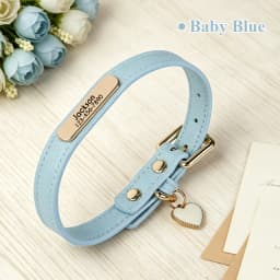 Personalized PU Leather Dog Collar Free Custom Dog Name Collars Pet Puppy Necklace With Cute Tag Soft For Small Medium Dogs Cats