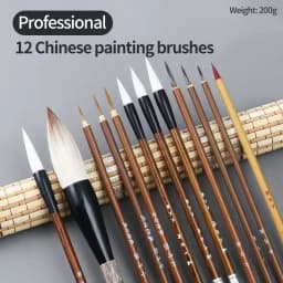 Chinese Painting Brush Beginner Calligraphy Drawing Bamboo Pen Curtain Felt Rice Paper Set Landscape Drawing Writing Art Supply
