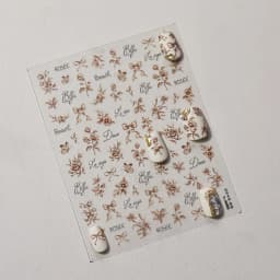 1pcs 5D Diamond Japanese White Lace Bow Nail Art Stickers Pearl Rhinestones Nail Decoration Adhesive Decals Slider DIY Accessory