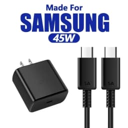 5A 45W PD USB-C Fast Charger for Samsung S22 S23 S24 Note 20 A14 A15 A25 A52 A53 A54 Type C Super Quick Charge Cable 1m 1.5m 2m
