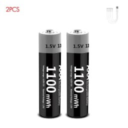 Kuugro 1.5V AAA USB Li-ion Rechargeable Battery Aaa 1.5V 1100mWh Lithium Batteries with 4-in-1 Cable for Toys Camera Flashlight