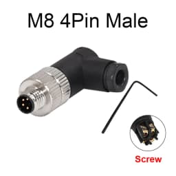 M8 Sensor Connector Waterproof Male&Female Plug Straight Angle Screw Threaded Coupling 3Pin 4Pin