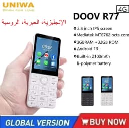 UNIWA DOOV R77 4G Mobile Phone Smart Touch Screen Whatsapp Android 13 Keypad Phones 2.8" 3GB +32GB 2100mAh Phone Hebrew Keyboard