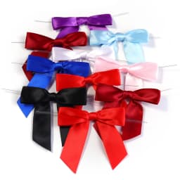 10-50pcs Colorful Twist Tie Bows Satin Ribbon Bow For Food Gift Packaging Sealing DIY Wedding Christmas Party Decoration