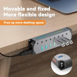 USB 3.0 Hub High Speed USB 7-in-1 Splitter Individual Power Switches RGB Aluminum Gaming USB Hub 3.0 For Laptop PC Accessories