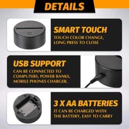 6 Sets DIY 3D Night LED Light Lamp Including 6 Light Display Stands And Clear Acrylic Sheets With Remote And USB Cables For Room