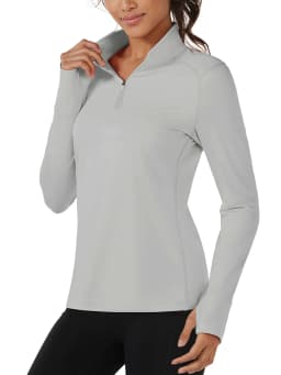 TACVASEN Fleece 1/4 Zip-Up Pullover Womens Warm Long Sleeve Outdoor Sports Tops Breathable Athletic Running Jogging Sweatshirts
