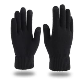 Winter Men Knitted Gloves Warm Full Fingers Touch Screen Anti-Slip Gloves for Cycling Running Driving Hiking Camping Work Mitte
