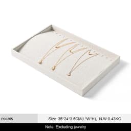 Oirlv 12/24 Grids Linen Jewelry Display Trays Stackable Ring Necklace Bracelet Pendant Showcase Display Tray Organizer Plate