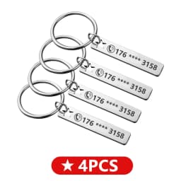 Stainless Steel Anti-lost  Customized Phone Number Key Chain for Women Men Personalized Laser Engraved Names  Bar Key Ring