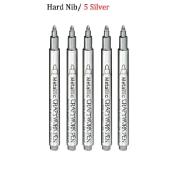 Brush Metallic Craftwork Pen Silver/Gold Permanent Acrylic Paint Pens Markers for Rock Painting 1-5MM Soft/Hard Nib Art Supplies