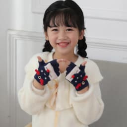 6-10 Years Old Boy Girl Fur Wool Knit Kid Soft Half Finger Flip Glove Children Winter Warm Cute Cartoon Fox Knit Mitten I89