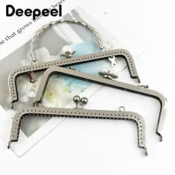 1Pc Deepeel Silver Metal Bag Handles Purse Frame Women Handbag Wallet Kiss Clasp DIY Handmade Sewing Bracket Bags Accessories
