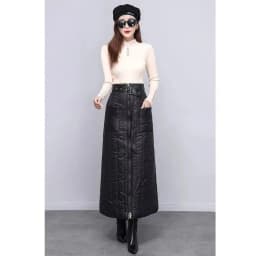 Thicken Down Cotton Skirts Women's Winter New Windproof Warm Black Puffer Skirts Elasticity High Waist Long Skirt Large Size 5XL