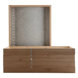 Wood Jewelry Display Tray with Storage Box and Racks for Necklaces, Bracelets, and Accessories