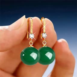 925 Sterling Silver Drop Earrings Inlaid With 5A Zircon Agate, Hotan Jade Women's Earrings Party Wedding Jewelry Accessories
