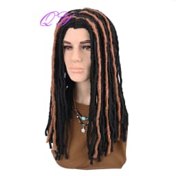 Men's Long Dreadlocks Wig African Traditional Black Wig Synthetic Fiber Wig Suitable for Daily Wear Suitable for Daily Wear