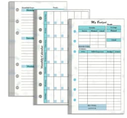 A6 Loose Leaf Notebook Refill Spiral Binder Inner Page Budget Page Weekly Monthly Inside Paper Stationery