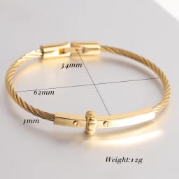 Trendy Braided Wire Bracelet with Metal Bar Accent - Durable Magnetic Lock Jewelry for Men & Women