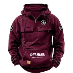 2026 Yamaha Logo Men's High Quality Multi Pocket Hoodie Coat Autumn/Winter Trendy Casual Sports Hoodie Top Hooded Sweatshirt