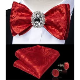Classic White Selr-tie Bowtie with Ring Pocket Square Cufflinks Set Fashion Solid Men's Bow Tie for Wedding Groom Business Knots