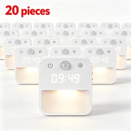 Motion Activated Night Light Illuminating Fixture with Clock Display with Built-in Clock Display Dimmable Hallway Light